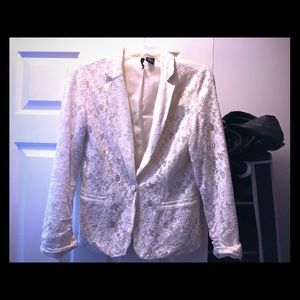 Cream lace blazer